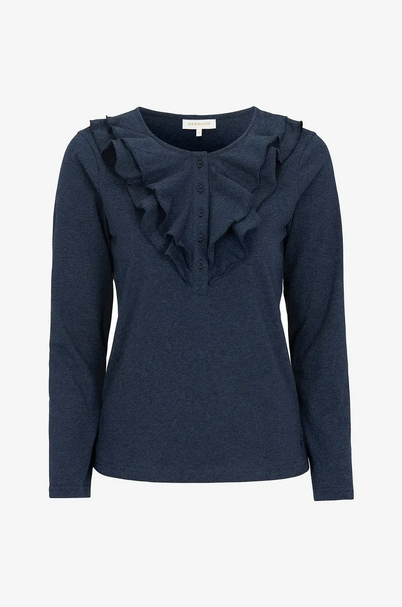 Newhouse Jerseytopp med volanger Sandrina - Blå