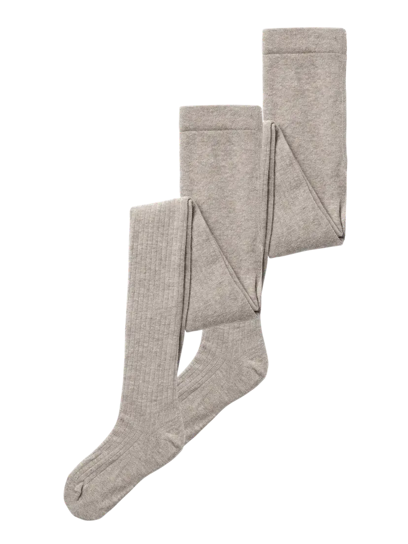 NAME IT Strømpebukse i bomull 2pk "RIB" Pure Cashmere Melange