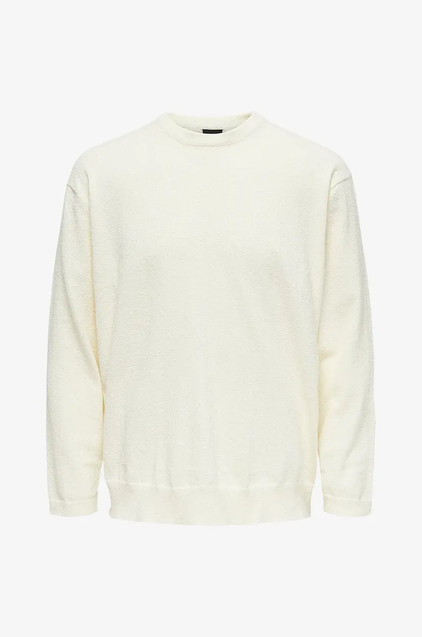 Only & Sons Genser onsPercy Rlx 12 Boucle Crew Knit - Hvit
