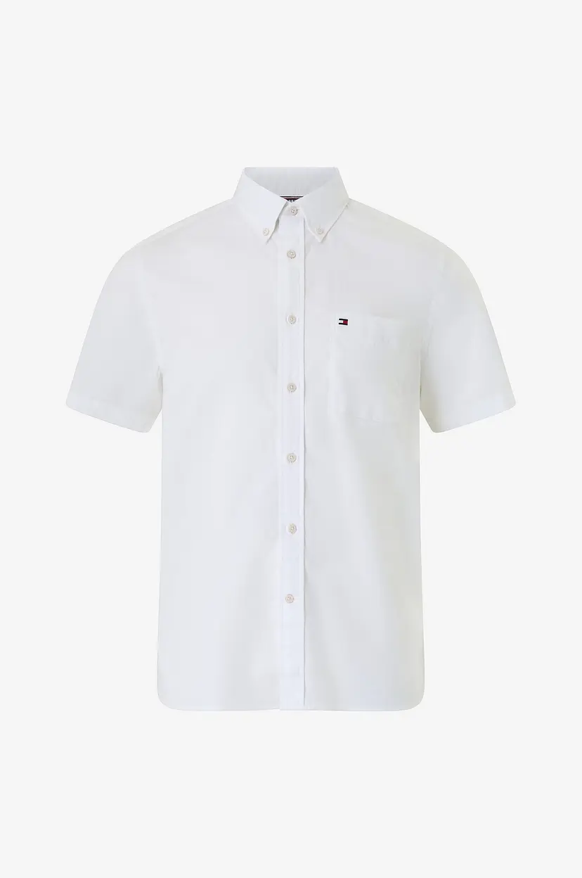 Tommy Hilfiger Skjorte Light Oxford Solid SS BD Shirt - Hvit