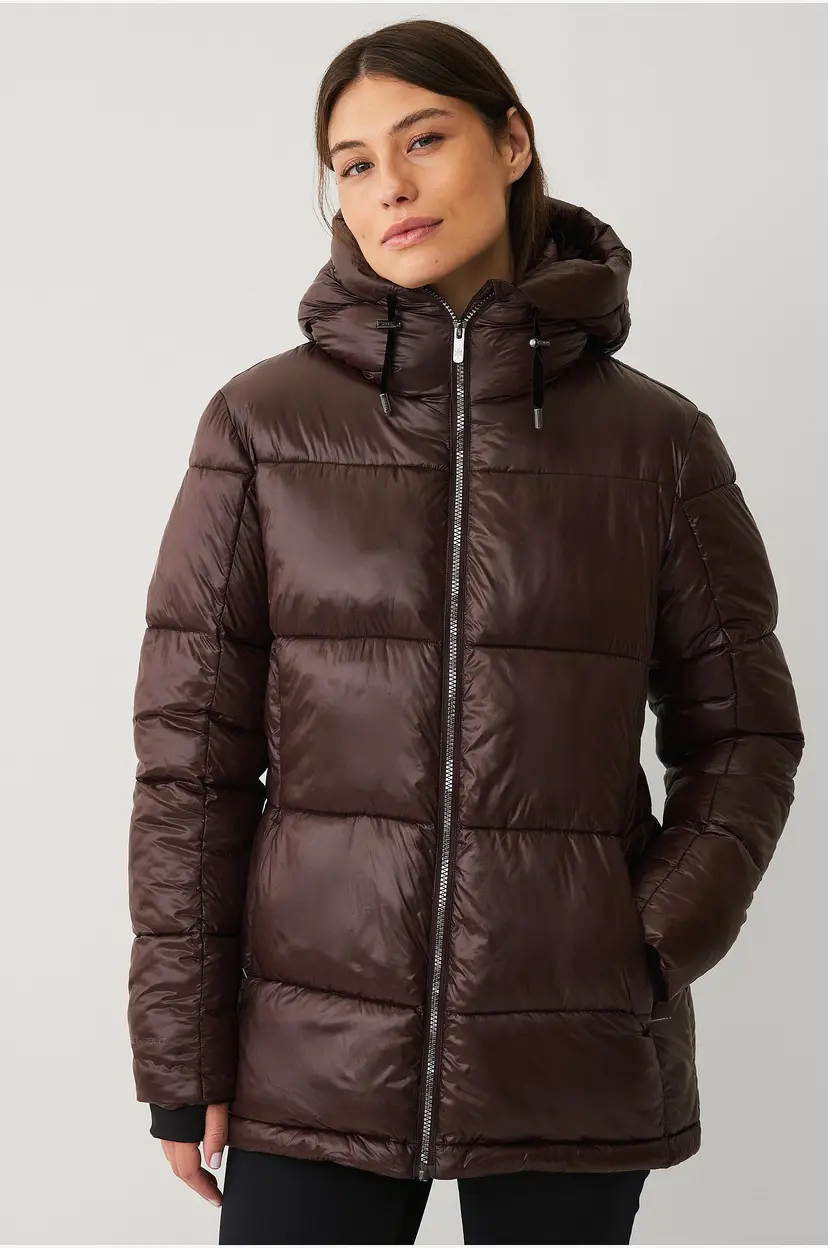 Áhkká Jakke Gold Warm Jacket Shiny - Brun