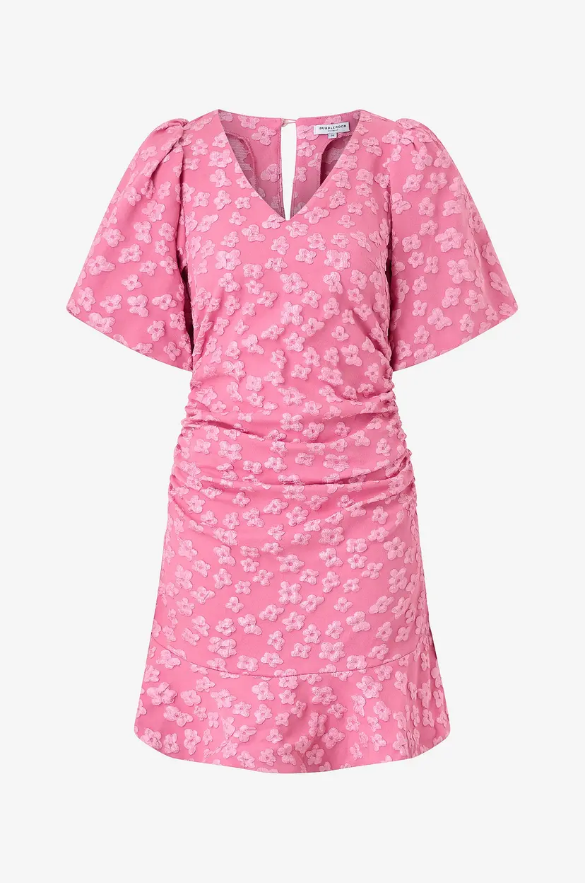 Bubbleroom Kjole Jacquard Short Dress - Rosa