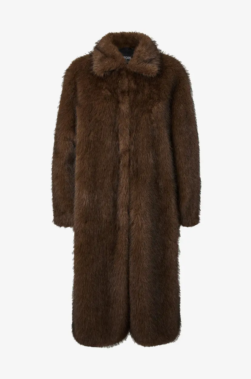 Pieces Kåpe Pcjilla Long Fluffy Jacket Bc - Rød