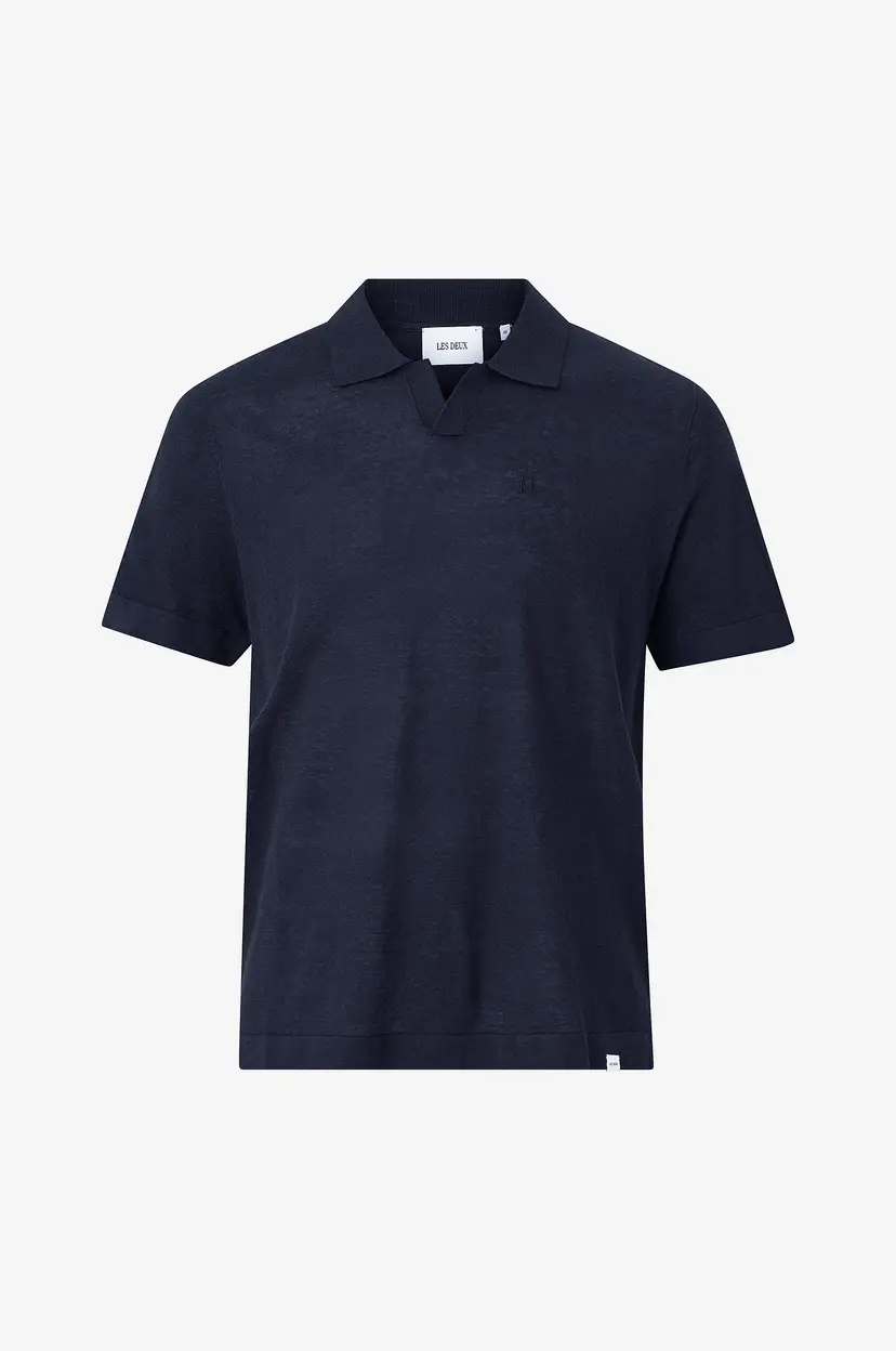 Les Deux Pullover Emmanuel Polo Knit - Blå