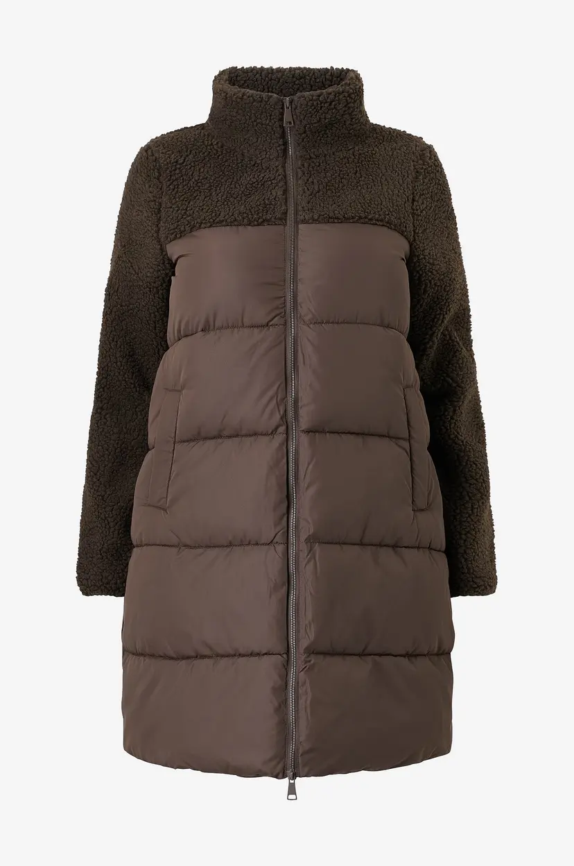 Zizzi Kåpe mMaya, L/S, Coat - Brun