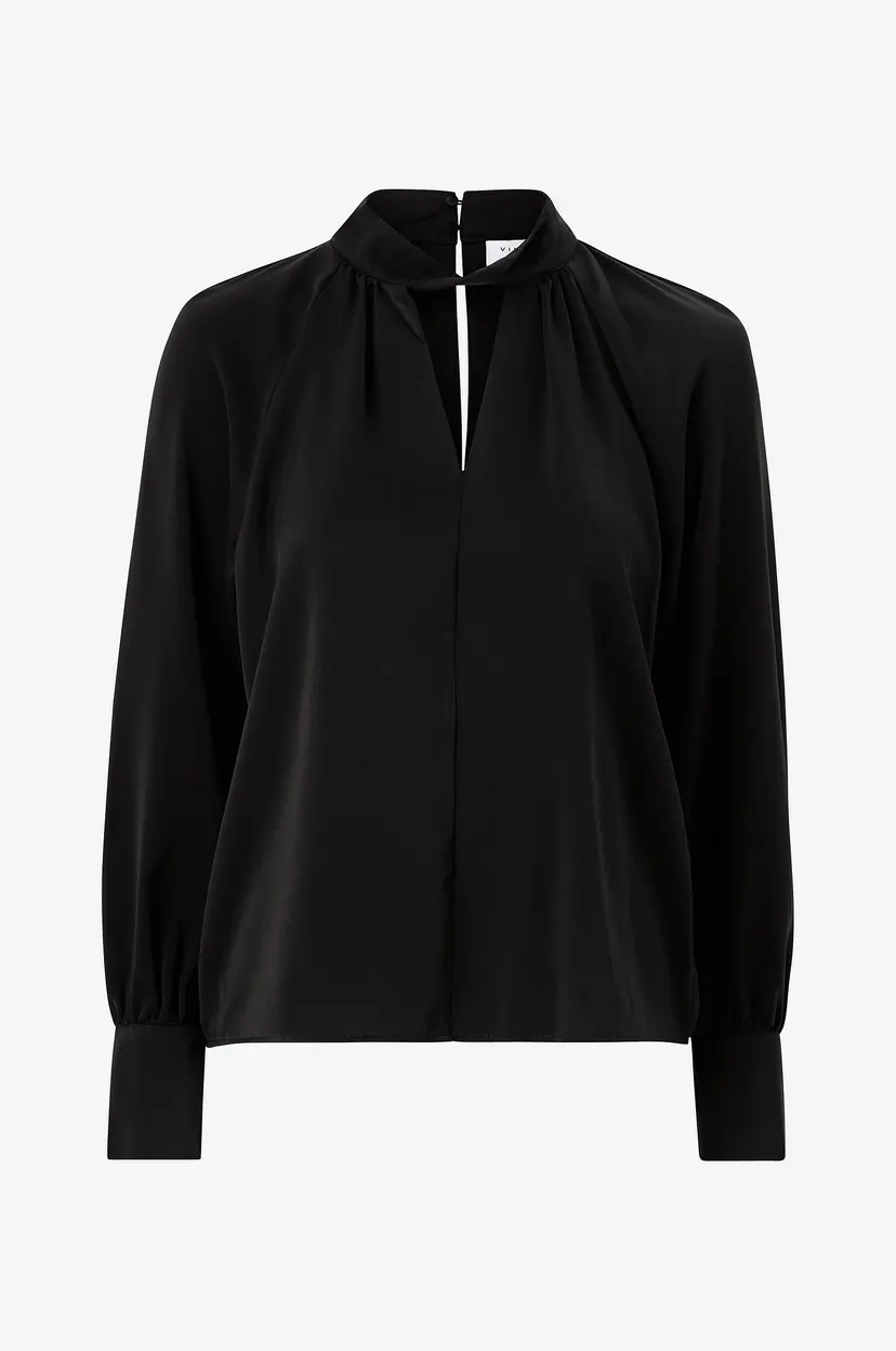 Vila Bluse viElma Halterneck L/S Top - Svart