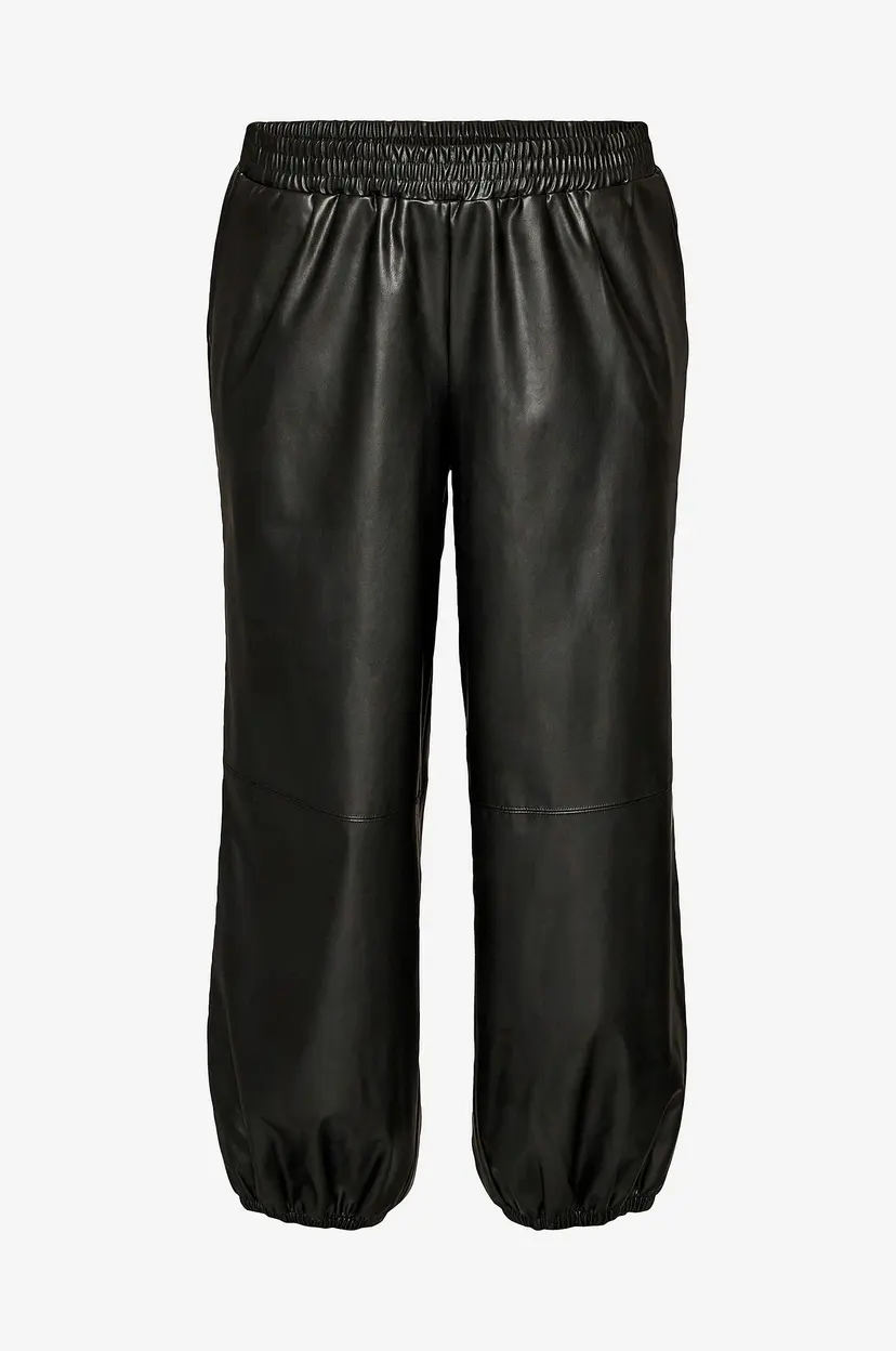 Zizzi Bukser Mlilja, Long, Pu Pant - Svart