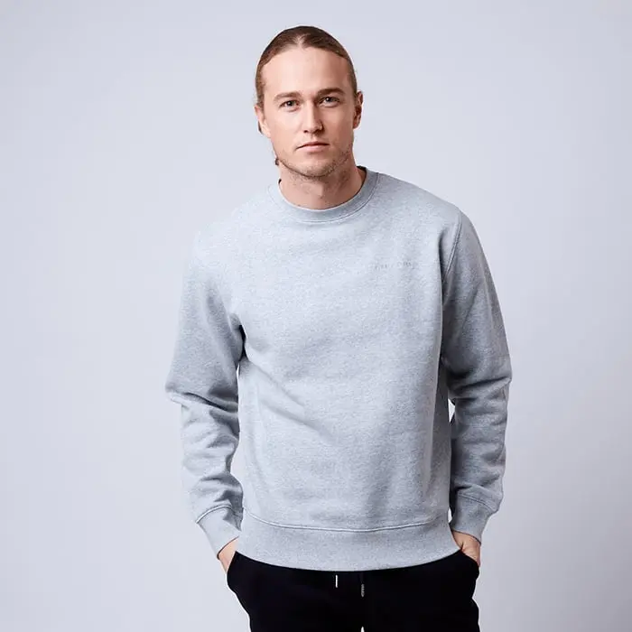 CLN ATHLETICS Men's Core Crew, Grey Melange