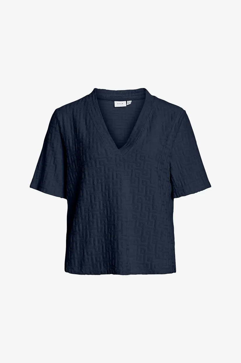Vila Topp viMaratea V-neck 2/4 Top - Blå