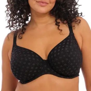 Elomi Elomi Bazaruto Underwire Plunge Bikini Top Svart polyamid I 75 Dame