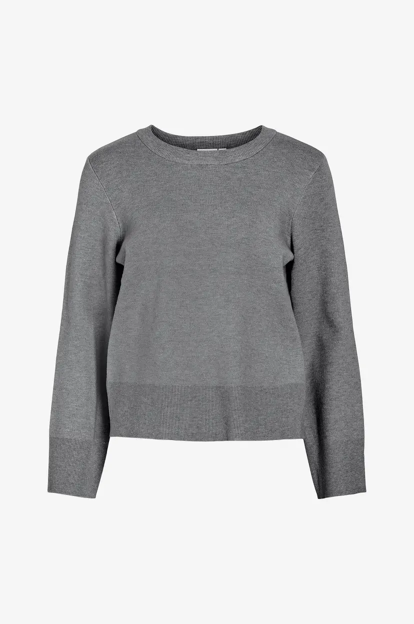 Vila Genser viCassie O-neck L/S Knit Top - Grå