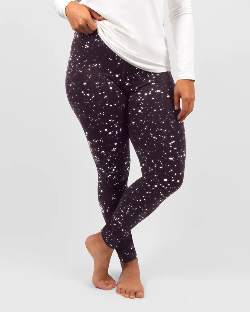 Hightex Eva Deep Plum Grunge Reflective Compression Leggings