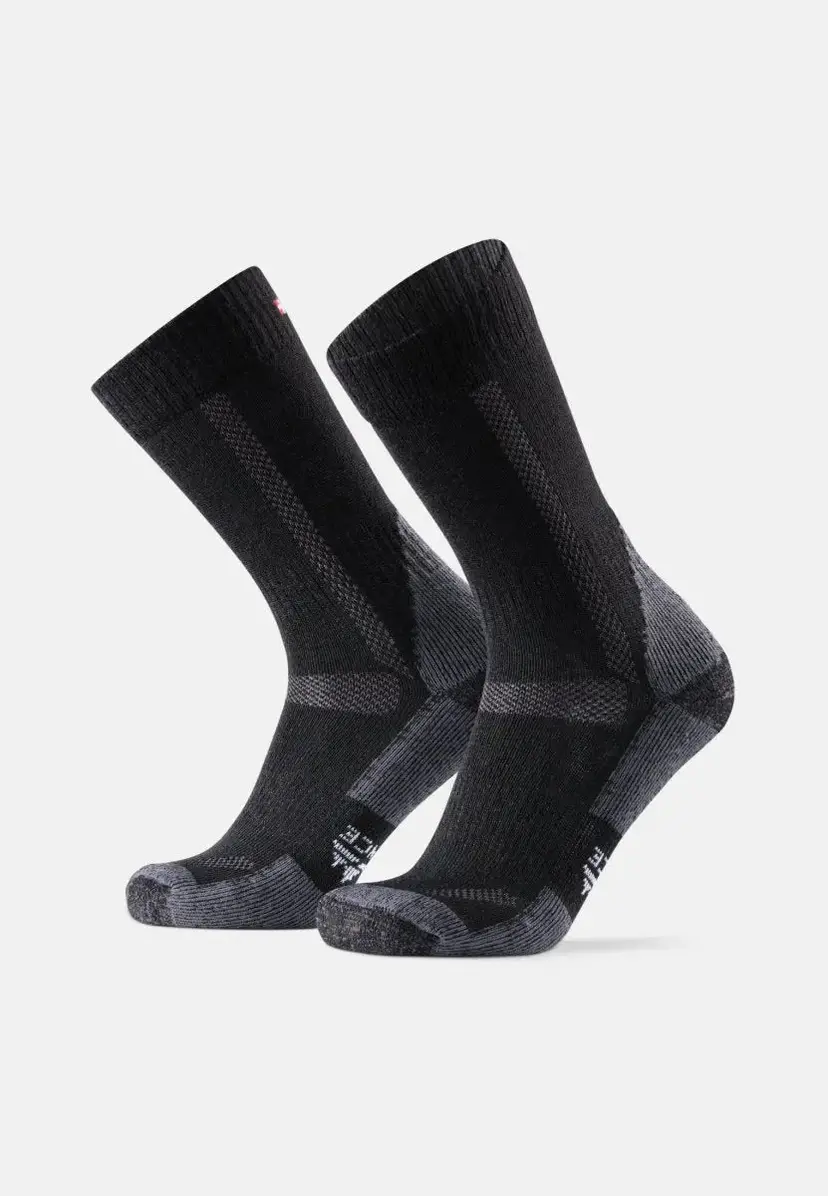 DANISH ENDURANCE DANISH ENDURANCE CLASSIC CREW VANDRESTRØMPER, Sort/Grå, 39-42, Merinoulden, Ventilationszoner, Polstring, OEKO-TEX® STANDARD 100 cert. nr.3018CIT