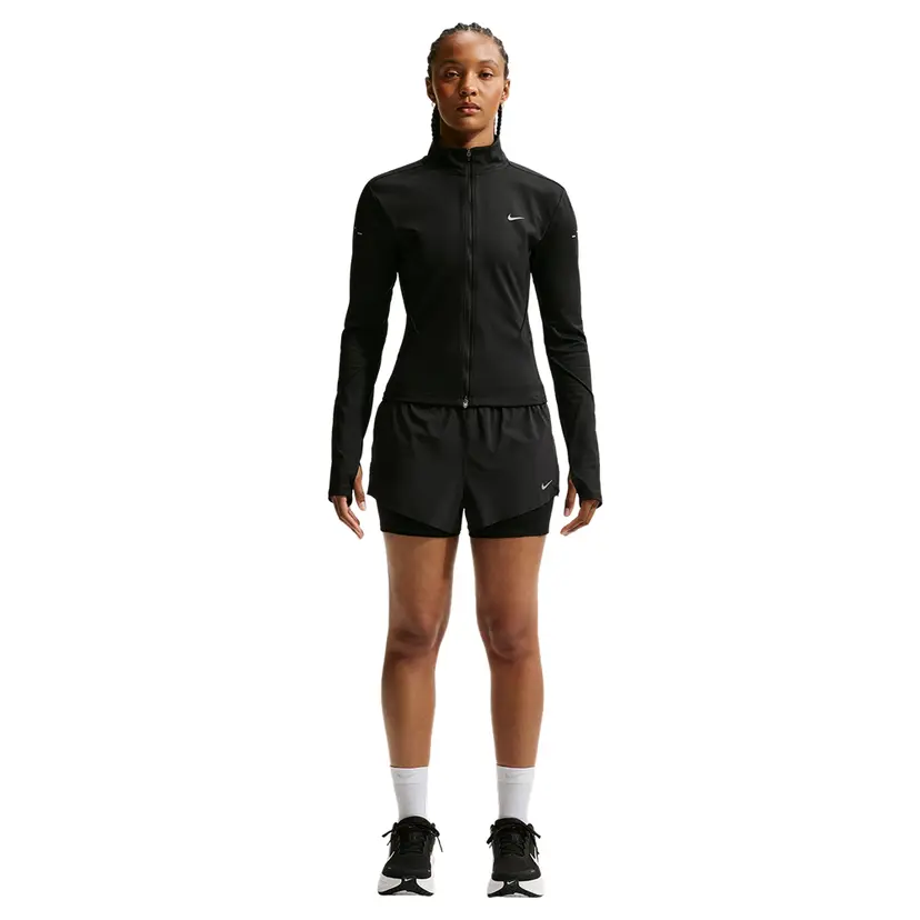 Nike Nike W's Swift Dri-Fit Mid-Rise 2-In-1 Running Shorts Black/Reflective Silv