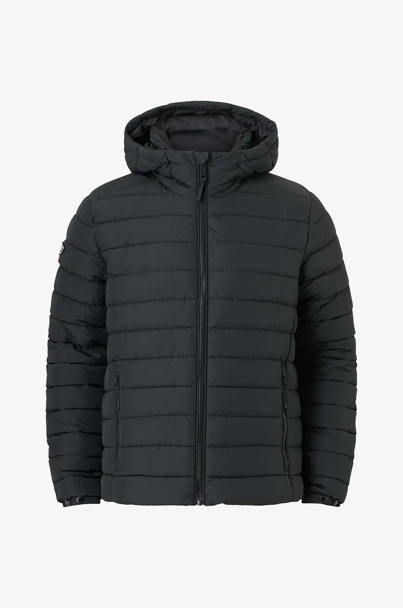 Superdry Pufferjakke Hood Fuji Midweight Padded Jkt - Svart