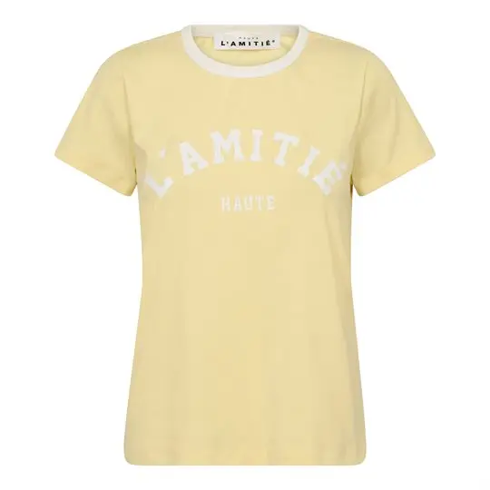 Haute L ' Amité Haute L ' Amitié - Neckline Logo Tee - Pale Yellow