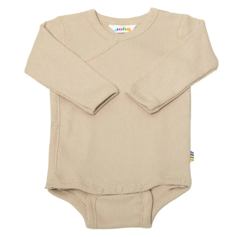 Joha Joha 2X2 Cotton Rib Omslagsbody Beige (70 / 8-9 mnd)