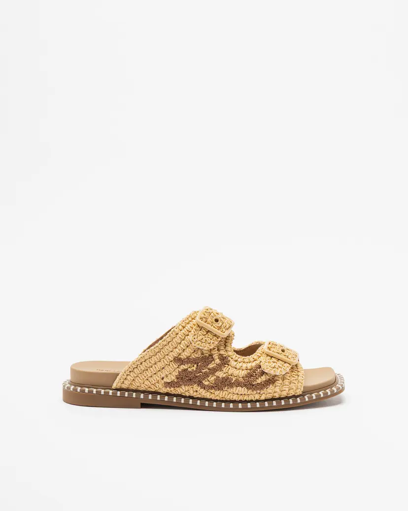 Karl Lagerfeld Karl Lagerfeld Kleo Double Strap Stitch Beige Flat sandals