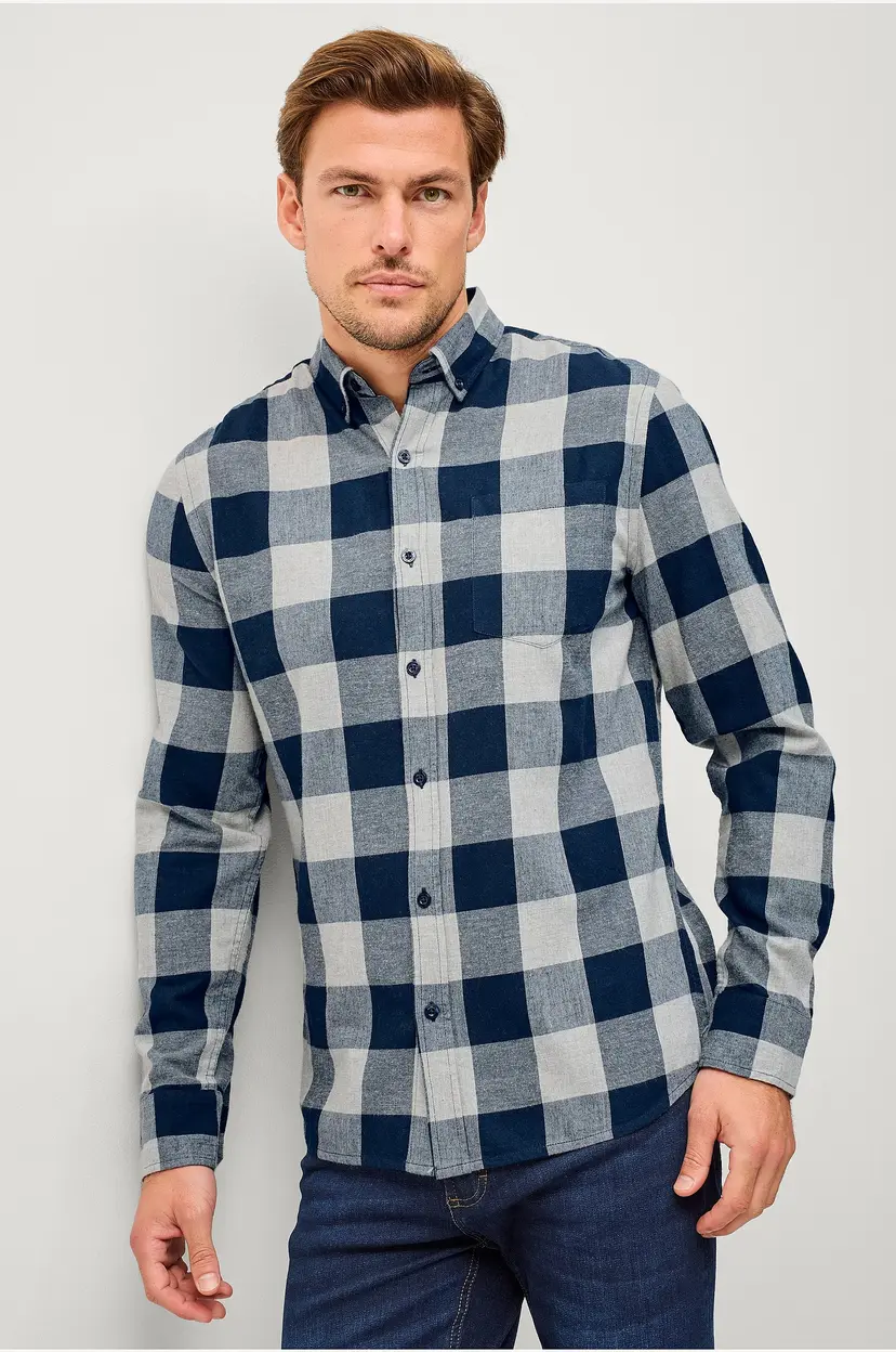 Ellos Collection Skjorte Ryder i flanell - Blå