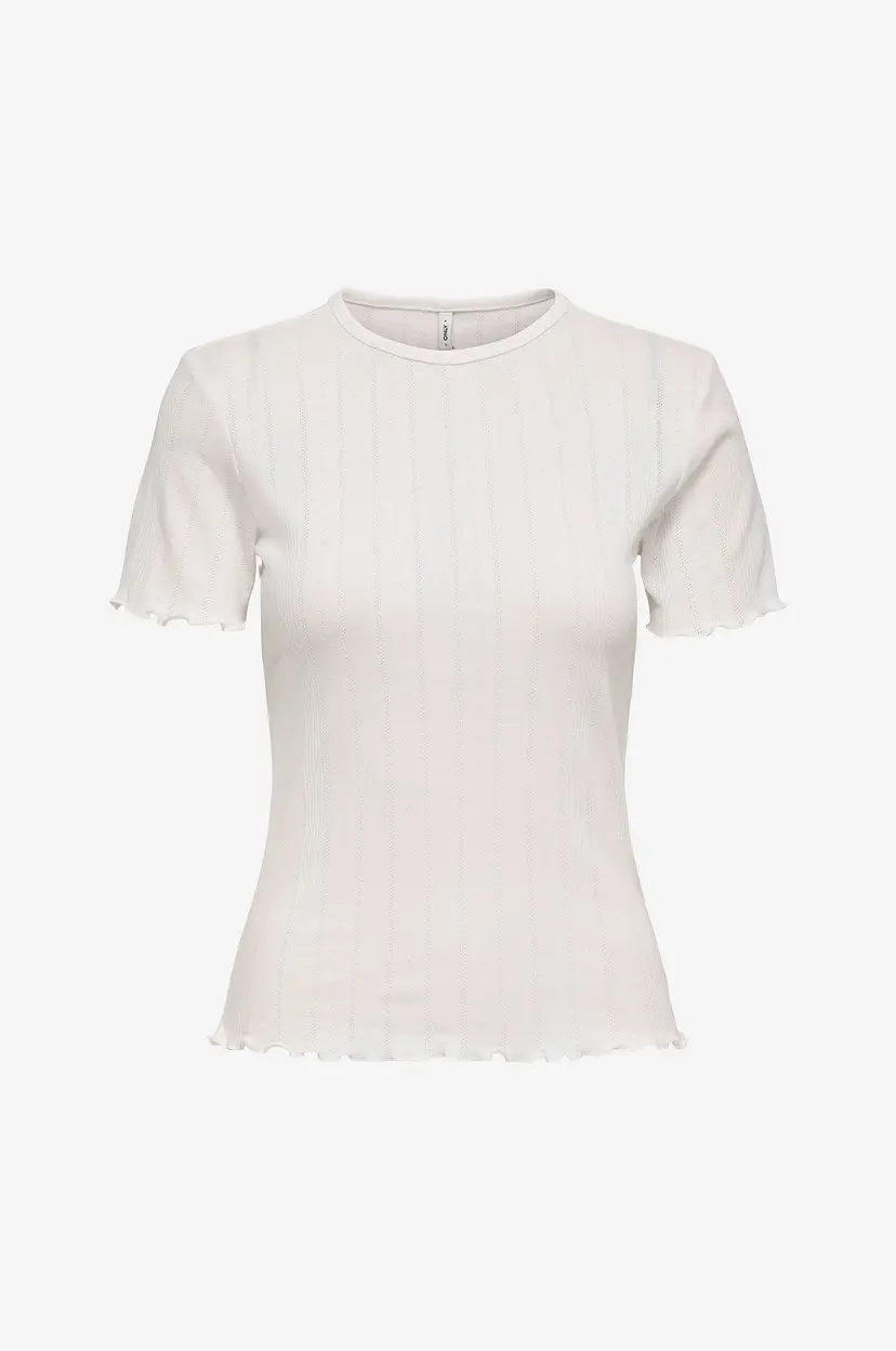 ONLY Topp onlTenna O-neck S/S - Hvit
