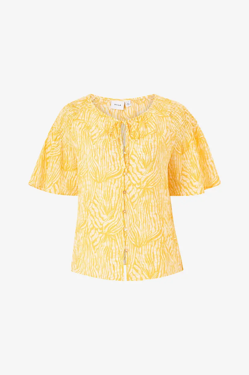 Vila Skjorte viLimia Eva V-neck 2/4 Shirt - Gul