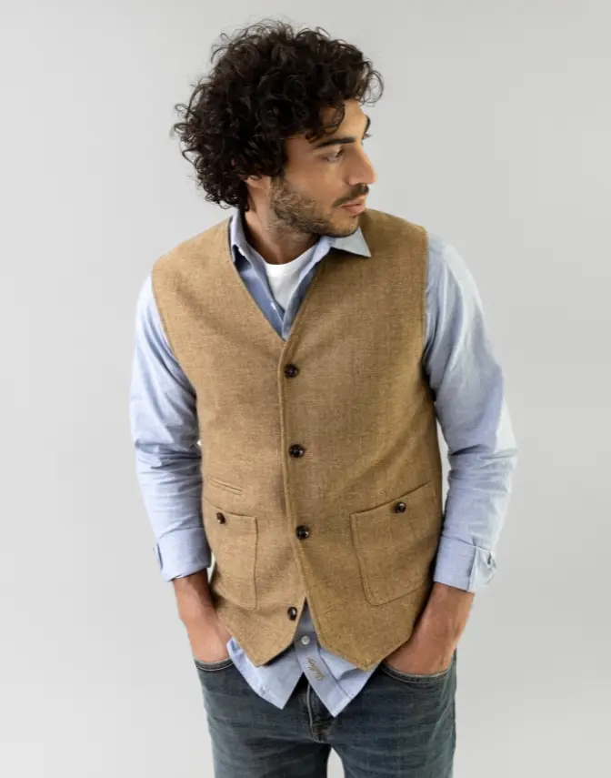 Mos Mosh MMGConor Herringbone Waistcoat