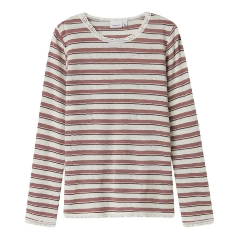 NAME IT Name It - Trøye Ull Jr Wang Stripe Antler/ Snow White