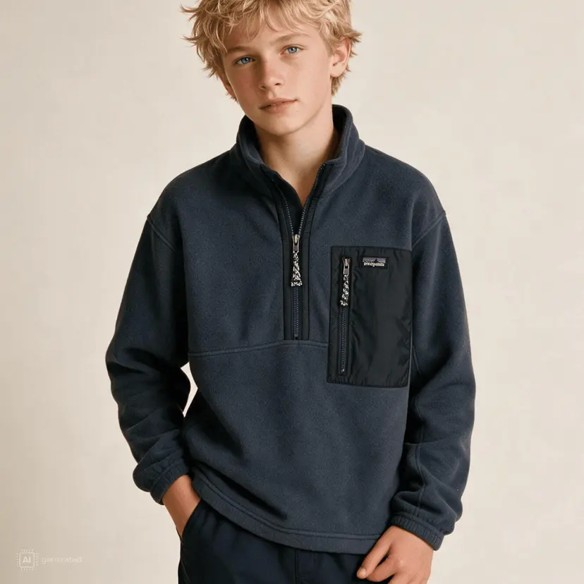 Patagonia Patagonia - Kids Microdini 1/2-Zip Fleece Pullover Smolder Blue