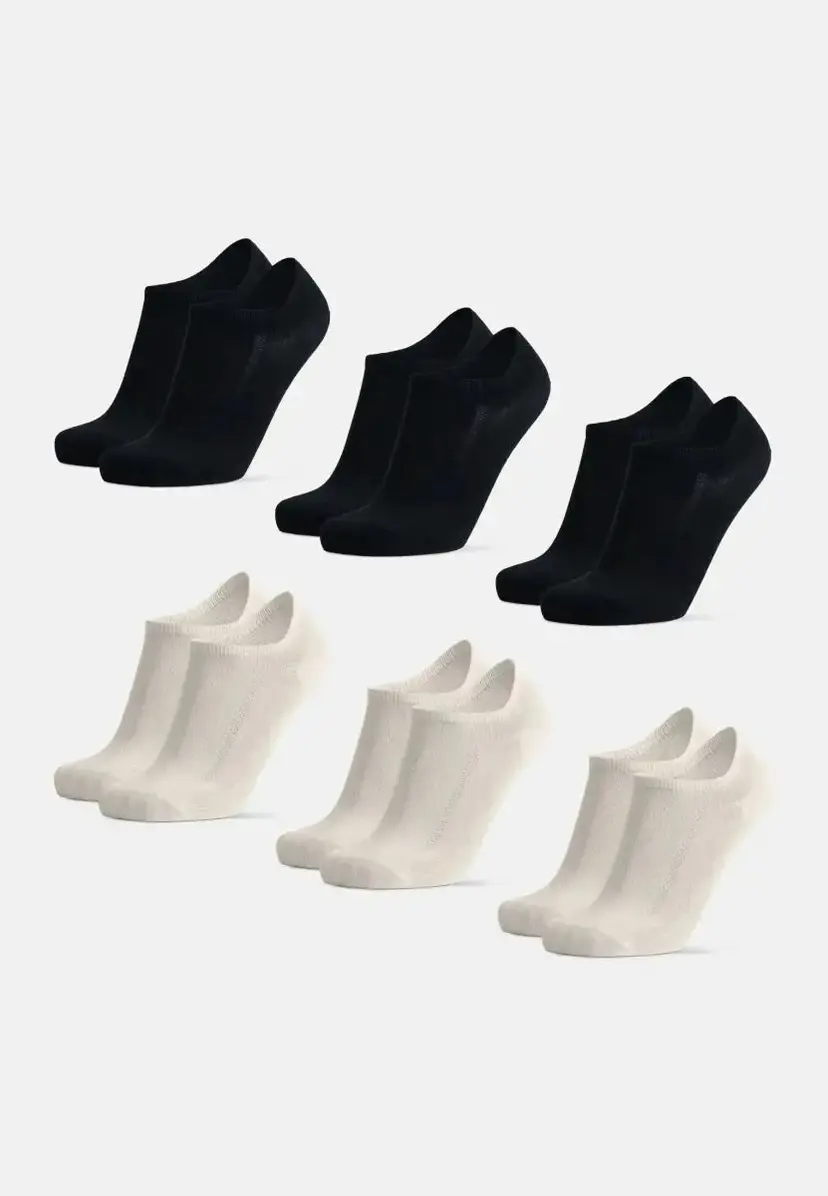 DANISH ENDURANCE BAMBOO NO-SHOW STRØMPER fra DANISH ENDURANCE, Sort | Off White, 43-47