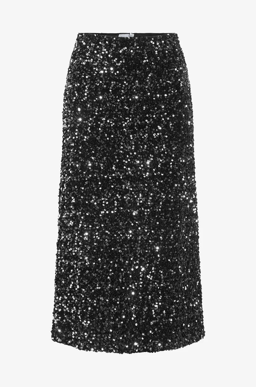 Vila Skjørt viFaith HW Midi Sequin - Svart