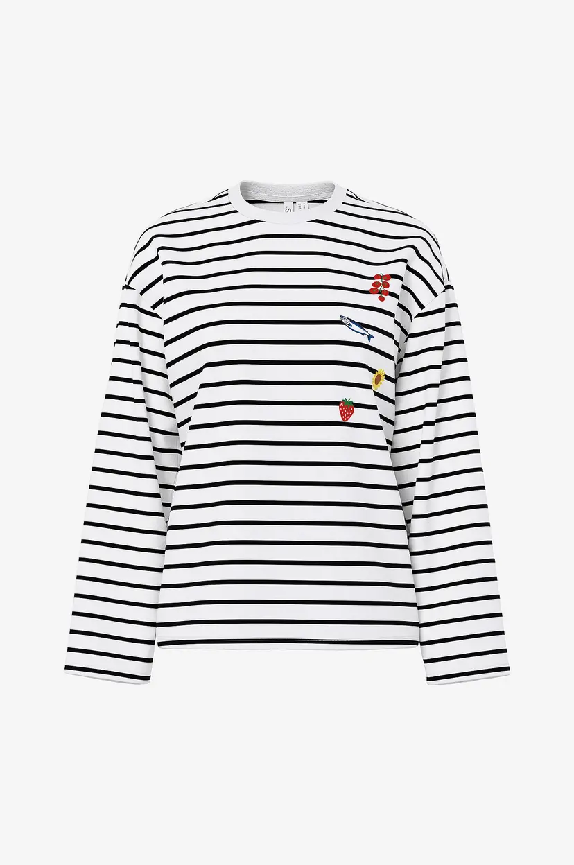 Pieces T-skjorte Pcsadie Ls Emb Tee Jrs - Hvit