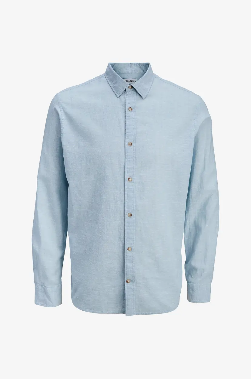 Jack & Jones Skjorte jjeSummer Linen Blend Shirt L/S SN - Blå