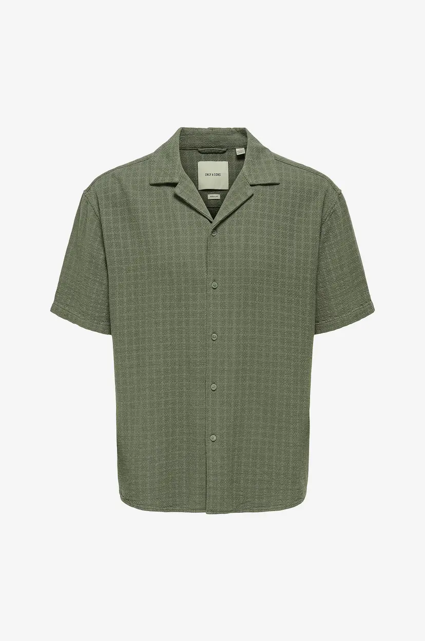 Only & Sons Skjorte onsLatham Reg Resort Lin Struc 0257 - Grønn