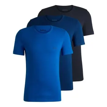 BOSS BOSS 3P Classic Regular Fit T ShirtRN Svart/Blå bomull Medium Herre