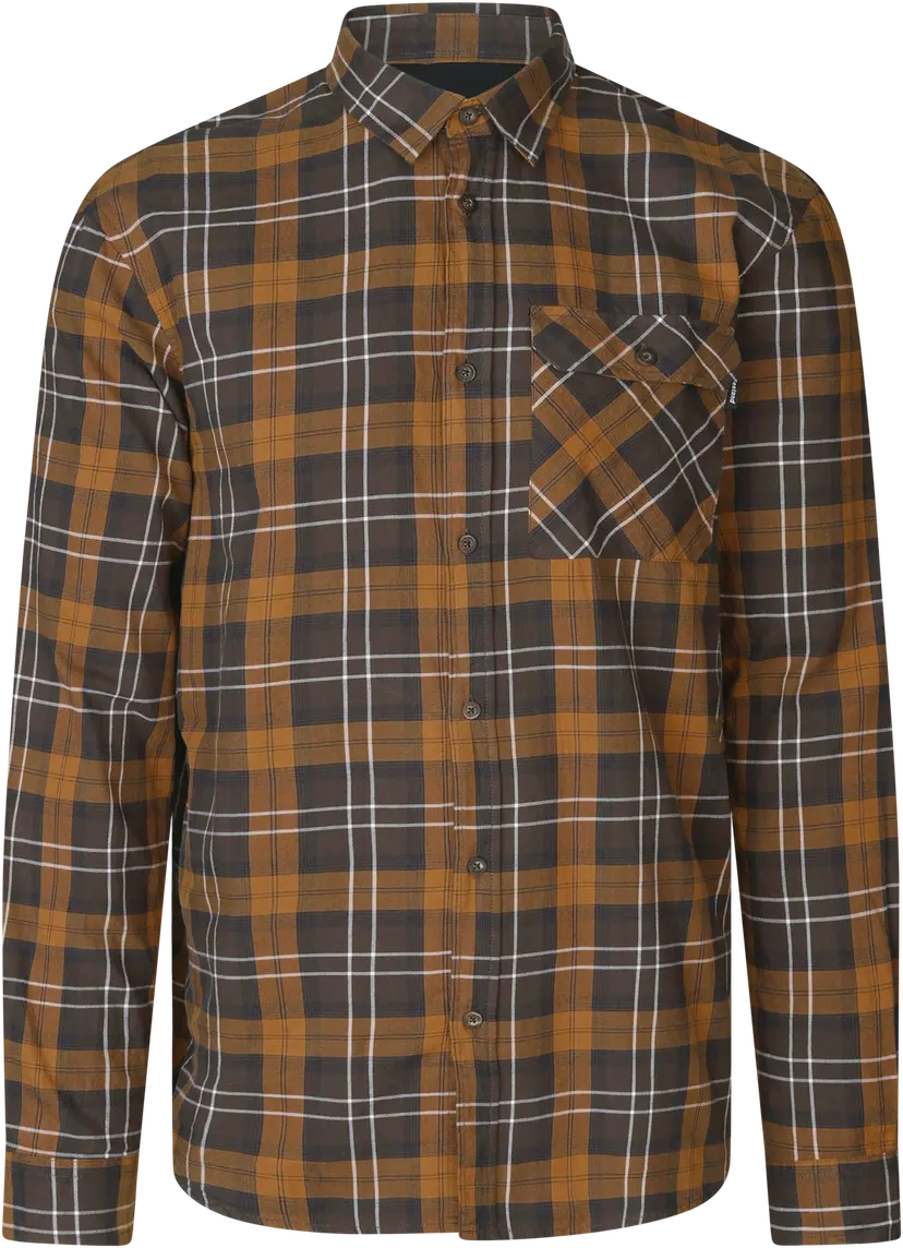 Seeland Seeland Men's Glen Flannel Shirt Dark Brown/Camel Check