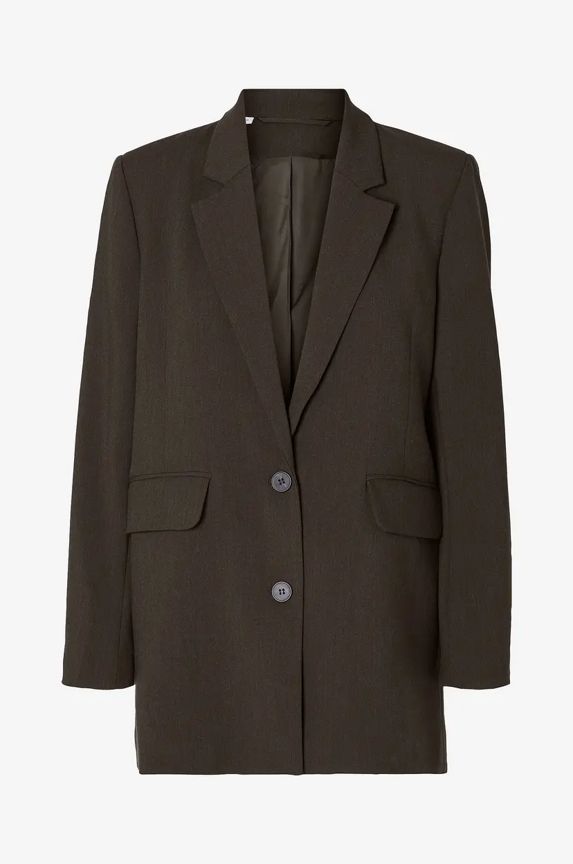 Selected Women Blazer Slwrita Ls Relaxed Blazer Mel - Brun