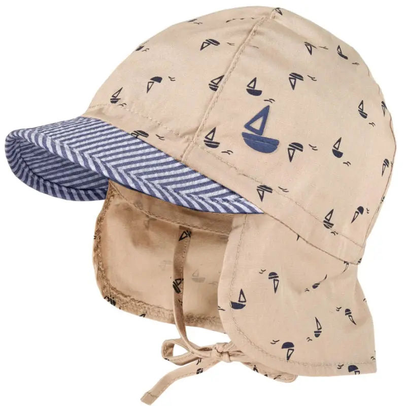 Maximo Maximo - Solhatt med nakkebeskyttelse Seilbåt Beige