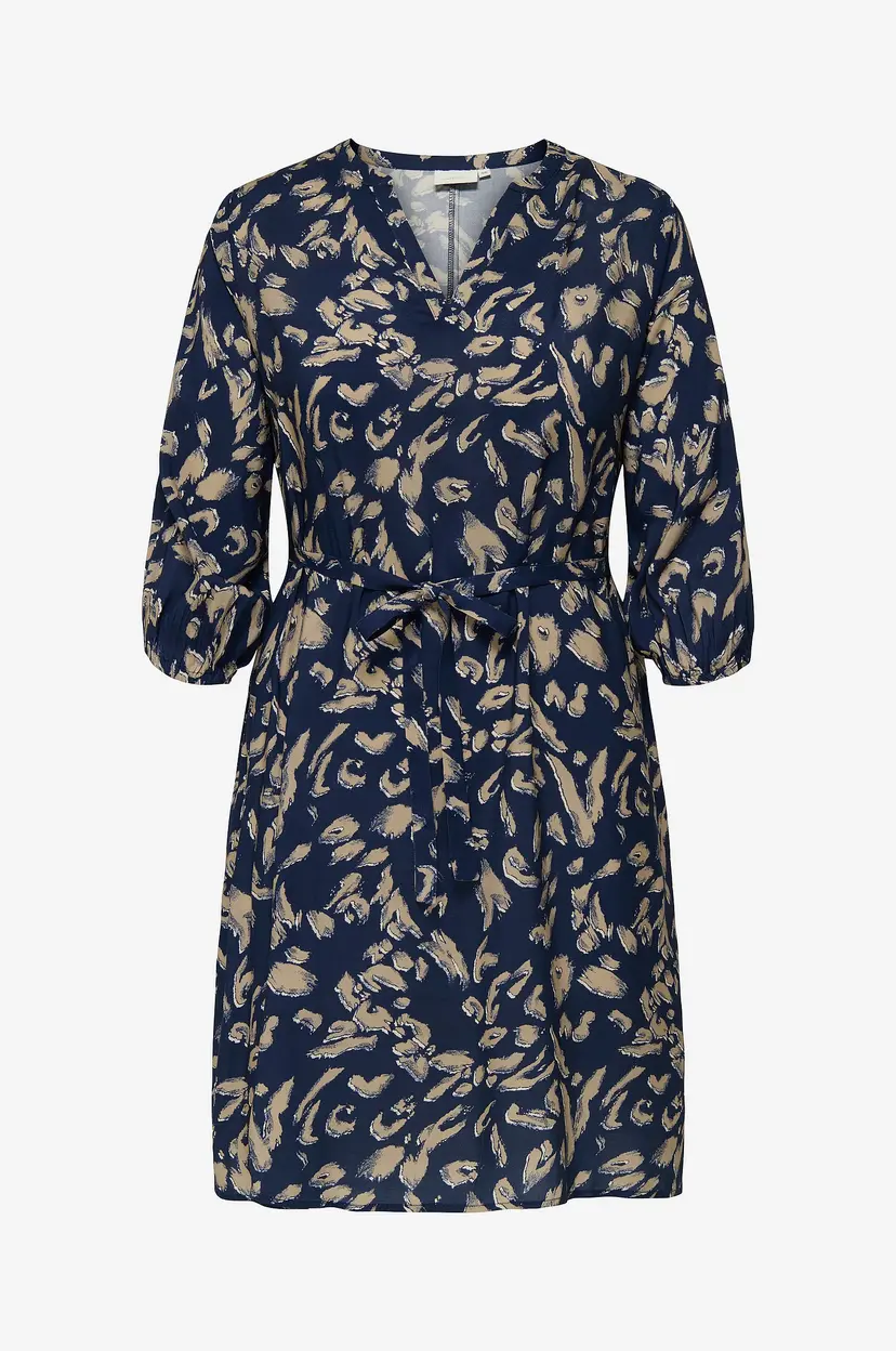 Only Carmakoma Kjole Carjytte Life 3/4 Blk Dress Aop BF - Blå