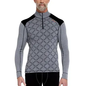 Dovre Dovre Half Zip Jacquard Baselayer Grønn Mønster ull XX-Large Herre