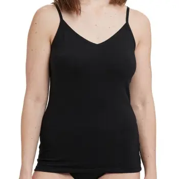 Decoy Decoy 3P Narrow Strap Singlets Svart økologisk bomull Large Dame