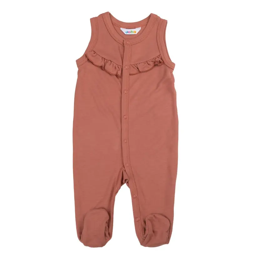 Joha Joha Poppy & Mill Bambus Romper W/ Foot Rød Brun (50 / 0-1 mnd)