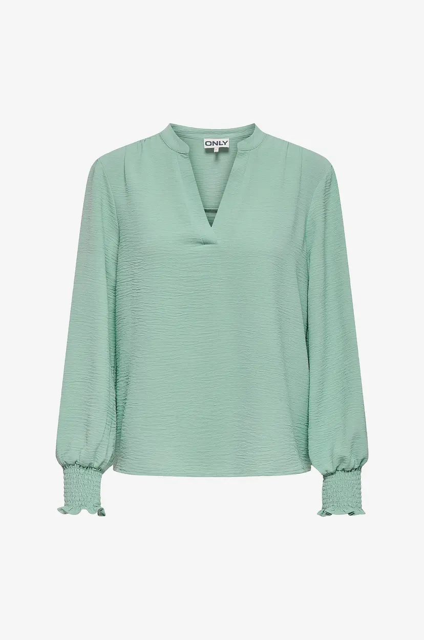 ONLY Bluse onlMette V-neck Smock Top Wvn - Grønn