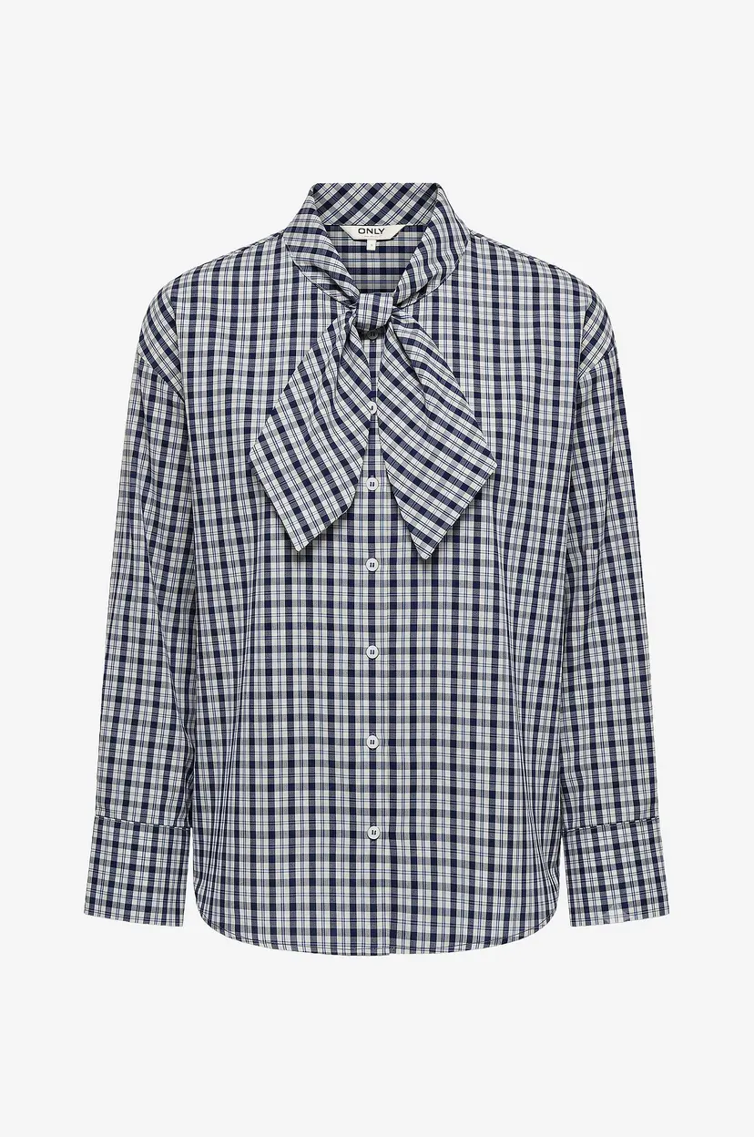 ONLY Skjorte Onldisako L/S Bow Detail Shirt Wvn - Blå