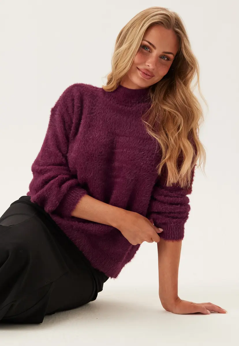 Pieces Pcovy Ls Mock Neck Knit