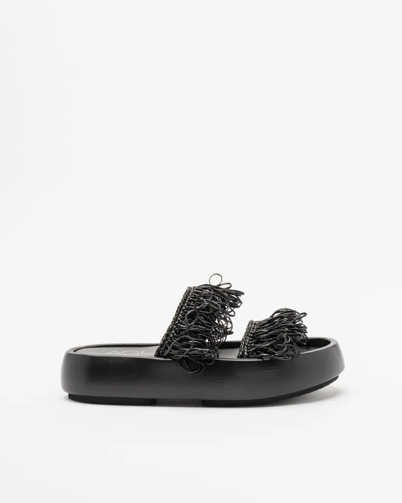 Agl AGL BULLE FRINGE Black Platform sandals
