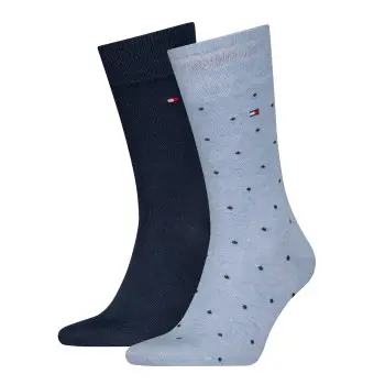 Tommy Hilfiger Tommy Hilfiger Strømper 2P Men Dot Socks Marine/Blå Str 43/46 Herre