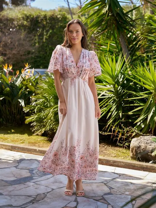 Neo Noir Neo Noir - Serna Flower Print Dress - Burned Powder
