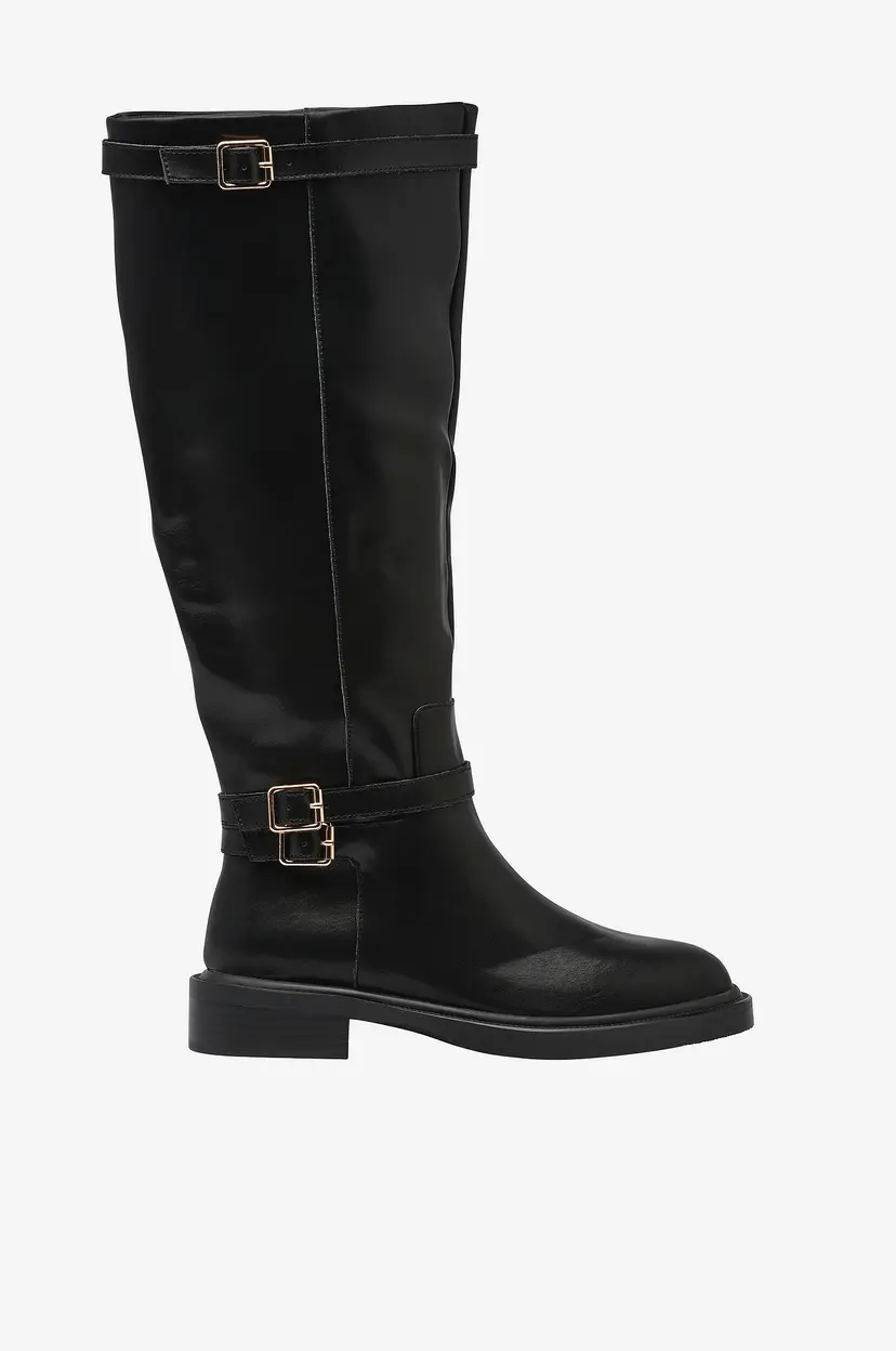 Bianco Støvler biaPaloma Knee High Boot Smooth Leather - Svart
