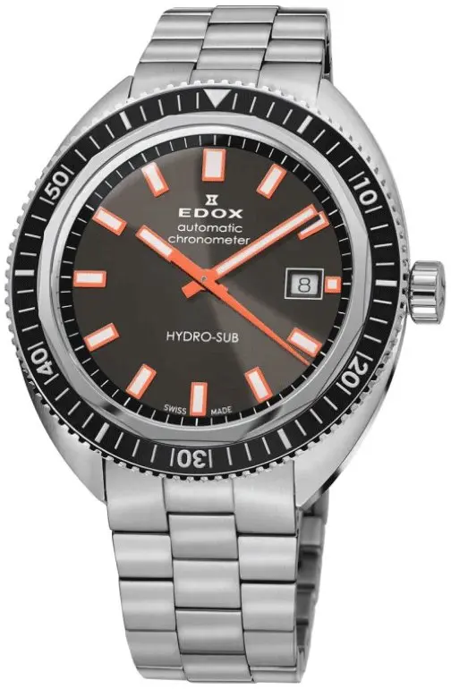 Edox Edox Herreklokke 80128-3NM-GINO Hydro-Sub Grå/Stål Ø42 mm