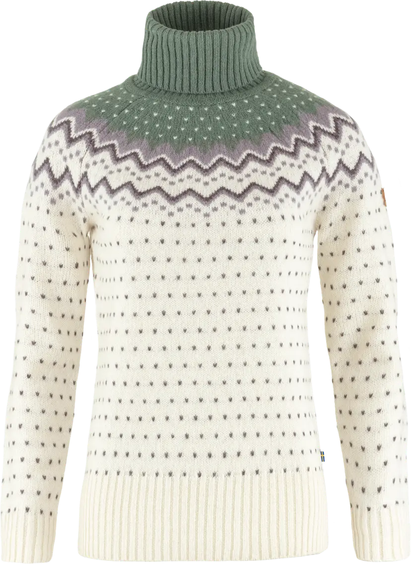 Fjällräven Fjällräven Women's Övik Knit Roller Neck Chalk White-Patina Green